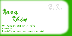 nora khin business card